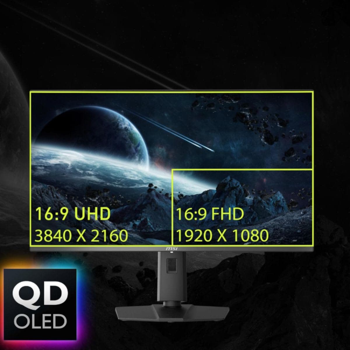 MSI MAG 321UPX QD-OLED, 32" 4K UHD Quantum Dot OLED Gaming Monitor, 3840 x 2160, 0.03ms, 240Hz, True Black HDR 400, 15W USB Type C, HDMI, DP Port thumbnail 2