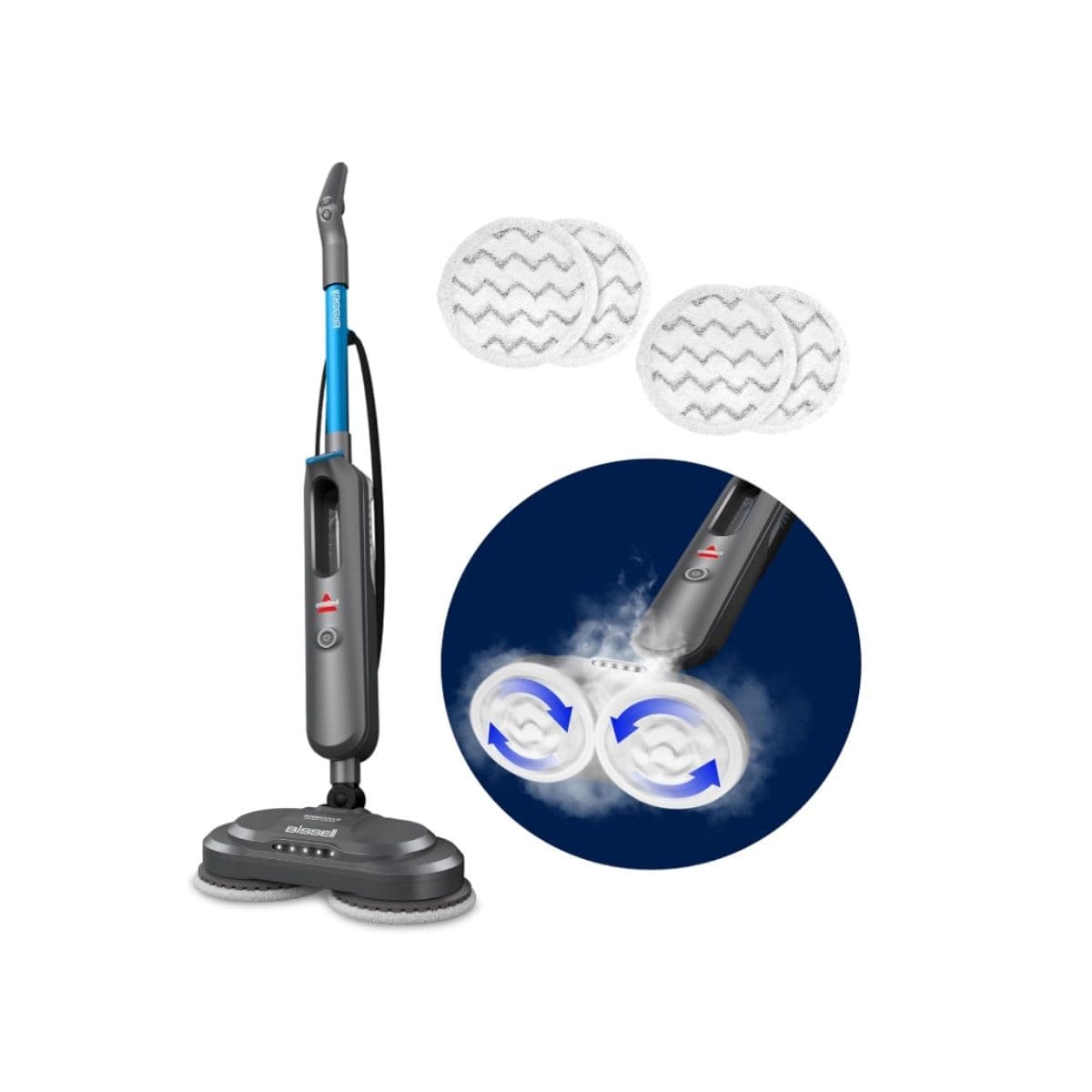 BISSELL SpinWave SmartSteam Scrubbing Steam Mop with Extra Set of Rotating Mop Pads, 3897B — image 1