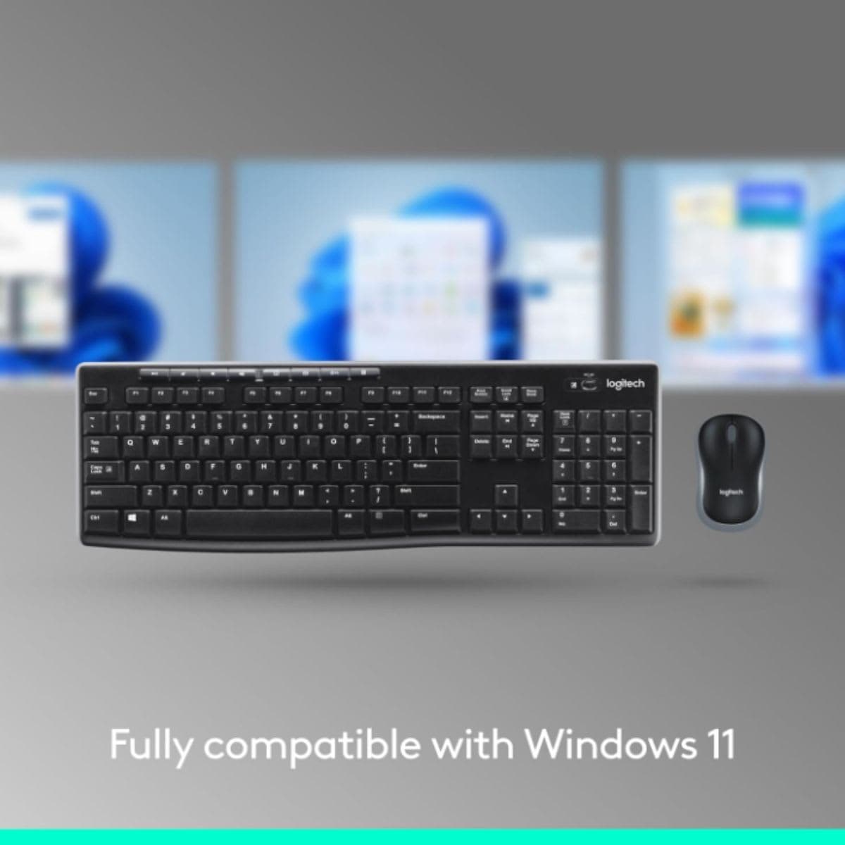 Logitech MK270 Wireless Keyboard and Mouse Combo for Windows, 2.4 GHz Wireless, Compact Mouse, 8 Multimedia and Shortcut Keys, 2-Year Battery Life, for PC, Laptop - Black thumbnail 5