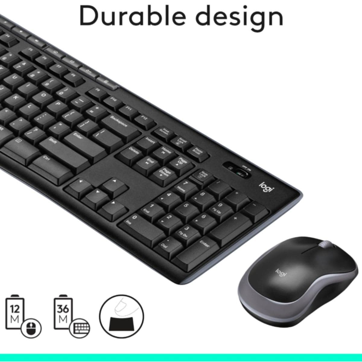 Logitech MK270 Wireless Keyboard and Mouse Combo for Windows, 2.4 GHz Wireless, Compact Mouse, 8 Multimedia and Shortcut Keys, 2-Year Battery Life, for PC, Laptop - Black thumbnail 6