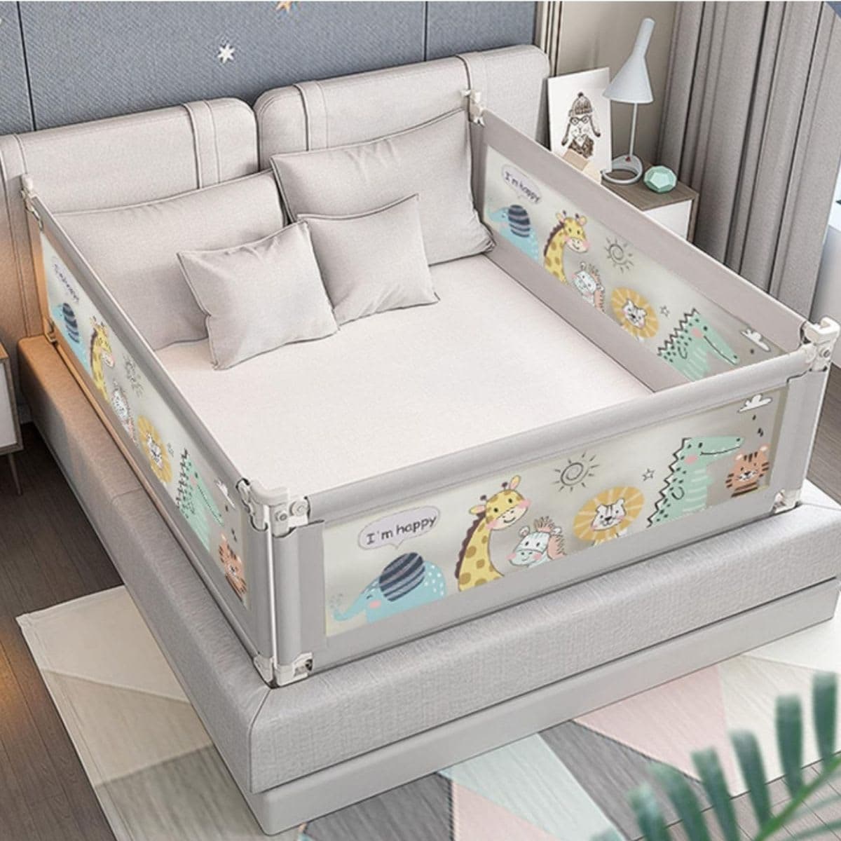 EAQ Baby Guard Bed Rails for Toddlers-Multi Gear Adjustable Height Seamless Press Bed Guardrail for Kids Great Fit for Queen & King Mattress,No Gap thumbnail 4