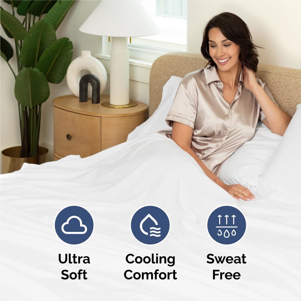 King Size 4 Piece Sheet Set - Comfy Breathable & Cooling Sheets - Hotel Luxury Bed Sheets for Women & Men - Deep Pockets, Easy-Fit, Extra Soft & Wrinkle Free Sheets - White Oeko-Tex Bed Sheet Set thumbnail 4