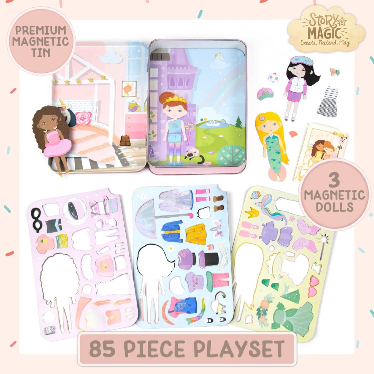 Story Magic Dress-Up Dolls Travel Playset by Horizon Group USA, Pretend... thumbnail 2