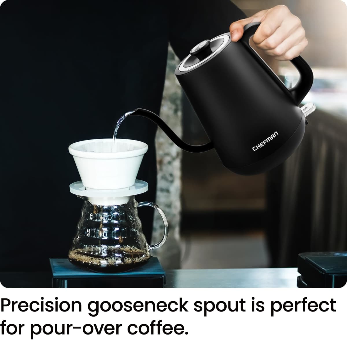 Chefman Gooseneck Electric Kettle, 0.8L Pour Over Tea Kettle for Coffee... thumbnail 2