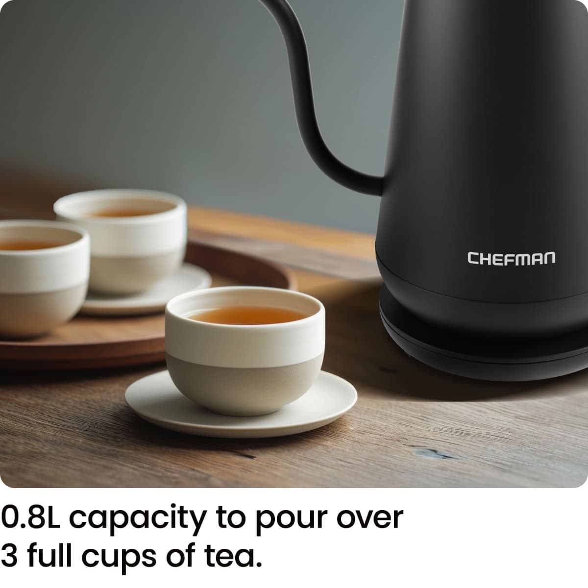 Chefman Gooseneck Electric Kettle, 0.8L Pour Over Tea Kettle for Coffee... thumbnail 4