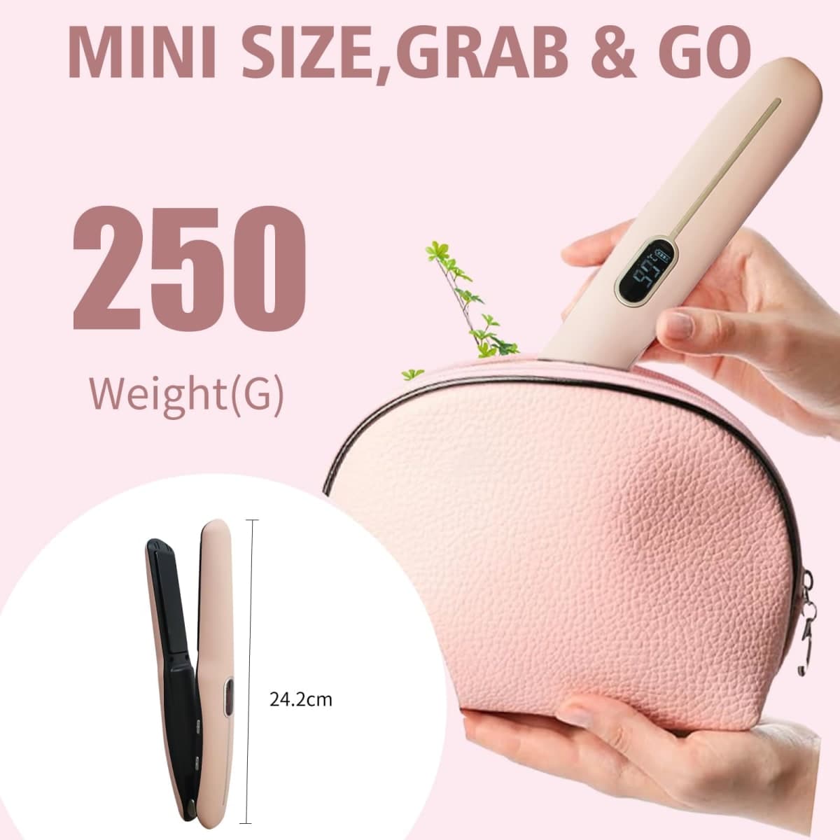 Cordless Hair Straightener and Curler 2 in 1 Portable Flat Iron Wireless... thumbnail 2