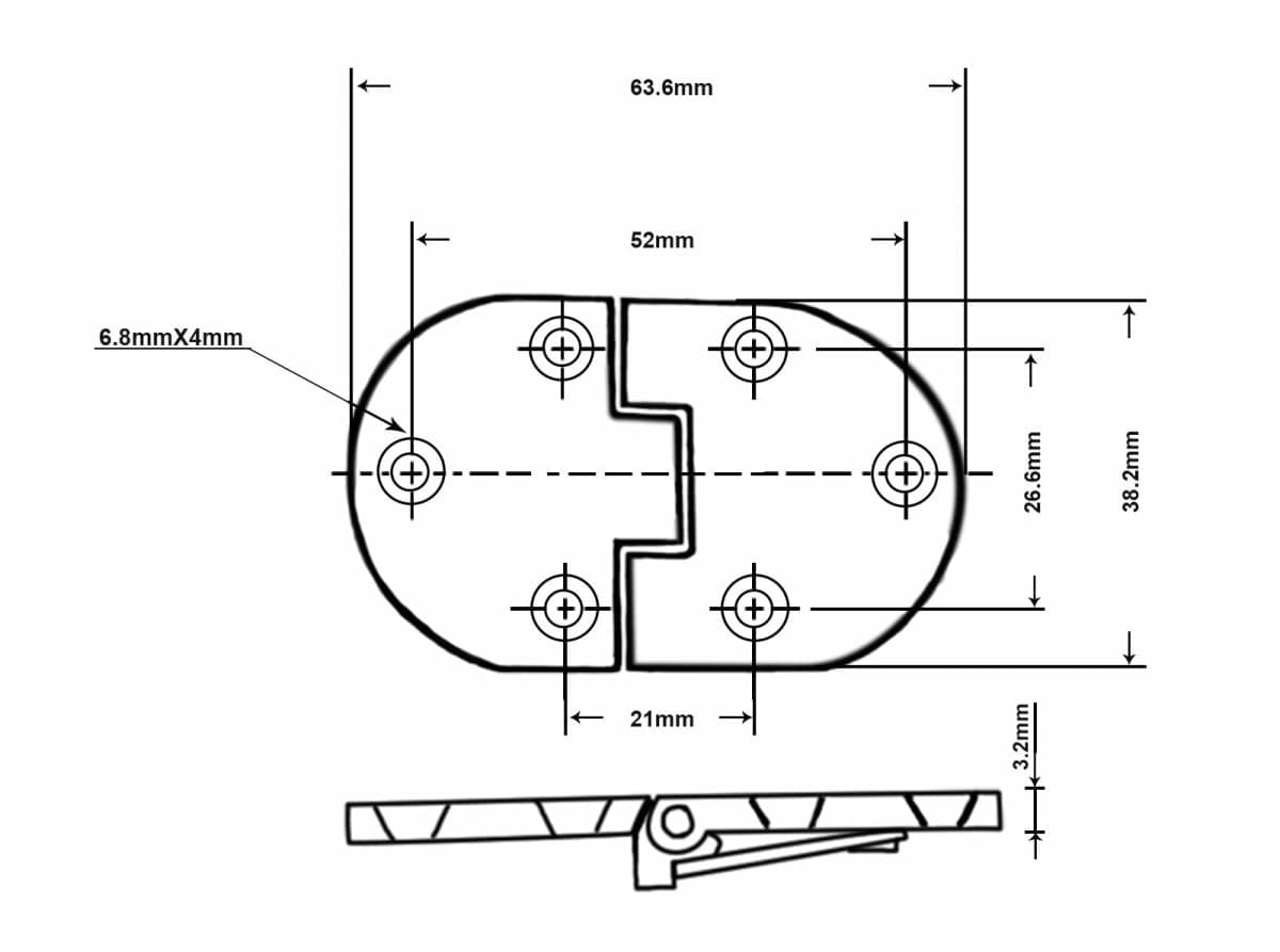 QCAA Solid Brass Butler Tray, Folding Table Hinge, 2-1/2" x 1-1/2" x 3.0 mm, Matte Black, 2 Pack, Made in Taiwan thumbnail 2