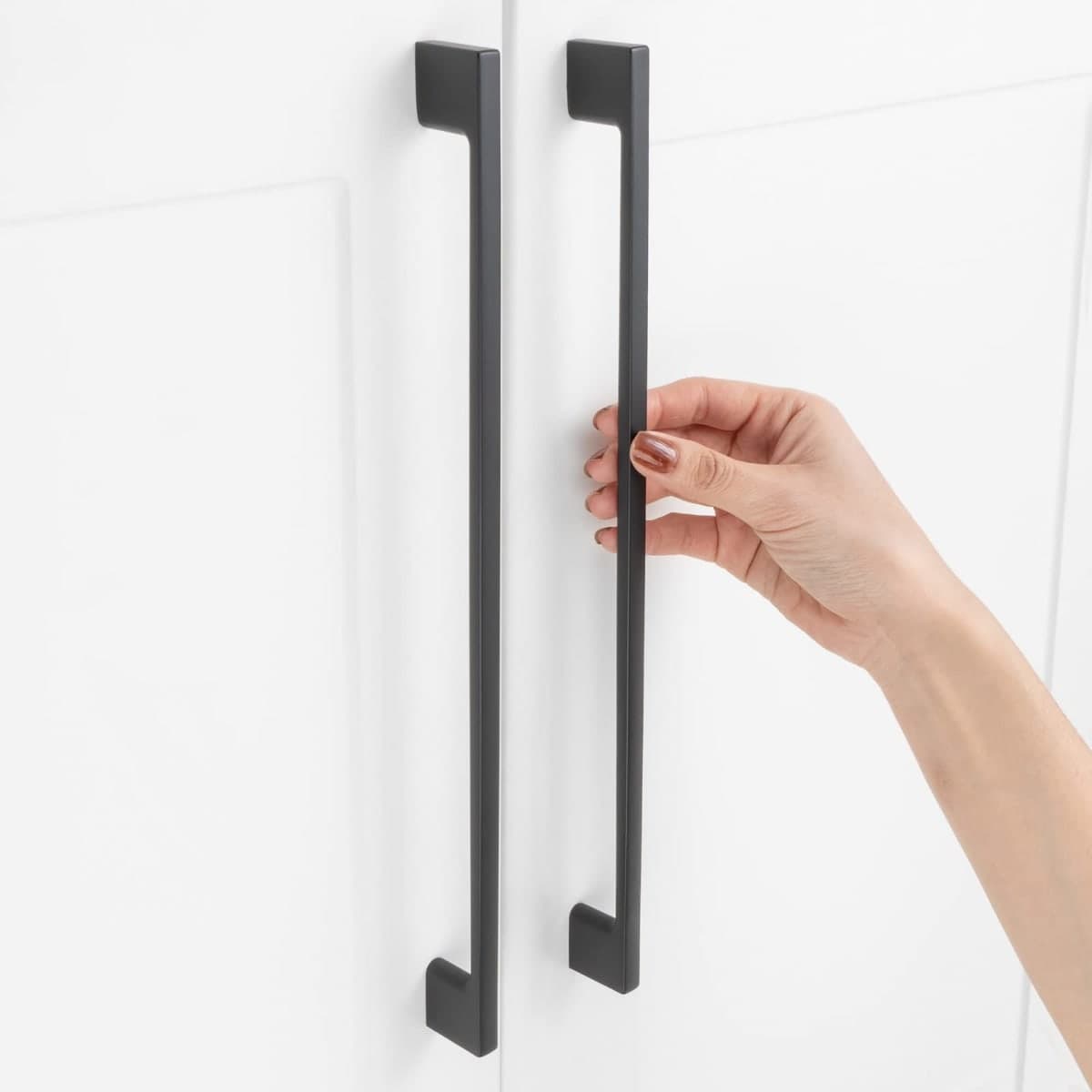 ASKANO Pack of 1, 11-5/16 Inch Hole Centers, Black Wide Foot Kitchen Cabinet Pull Handle ZP2205 | Solid Hardware for Drawer, Dresser, Bathroom, Vanity, Furniture Door, Cupboard, Bedroom, 11.3"