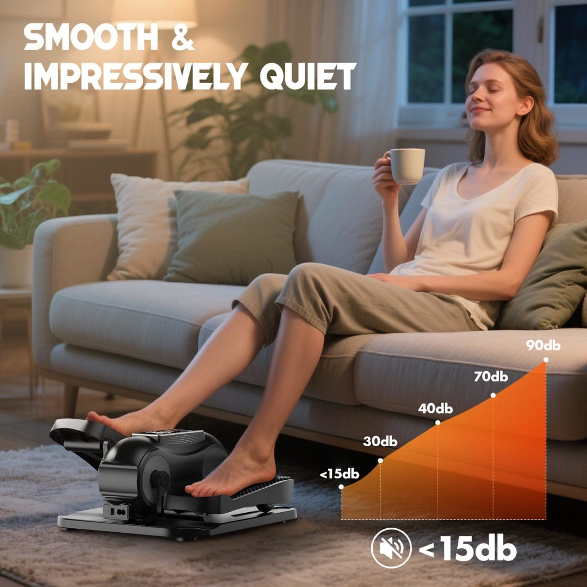 Yagud Under Desk Elliptical Machine, Elliptical Leg Exerciser as Seen on TV for Senior with Remote Control, thumbnail 4