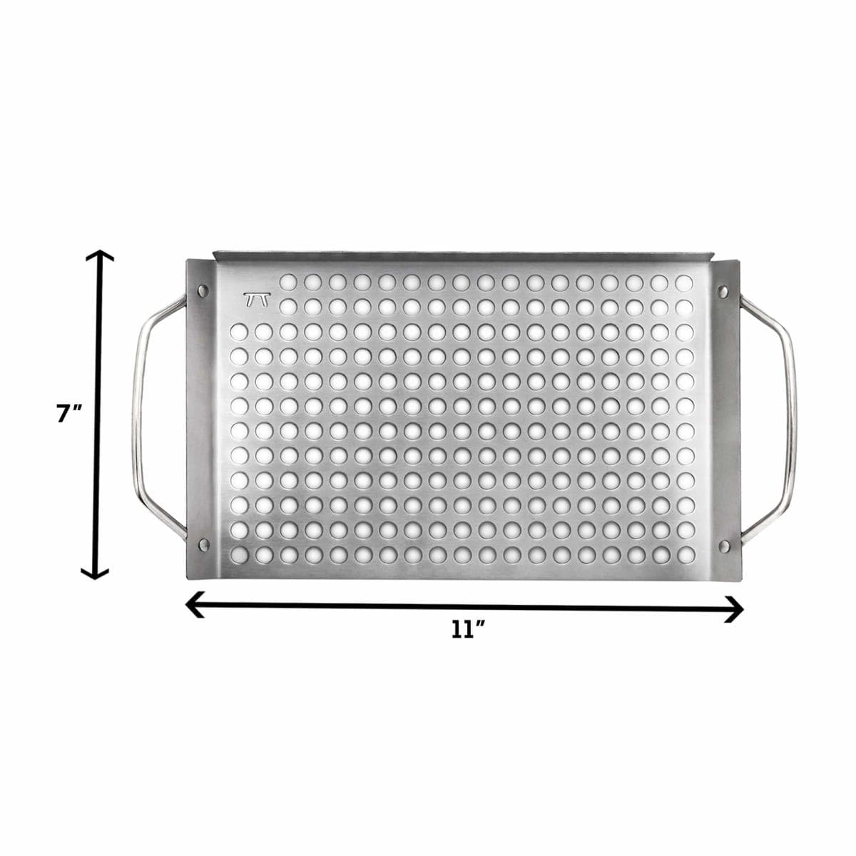 Outset Stainless Steel Grill Topper Grid, 11"x7" BBQ Pan with Handles thumbnail 5