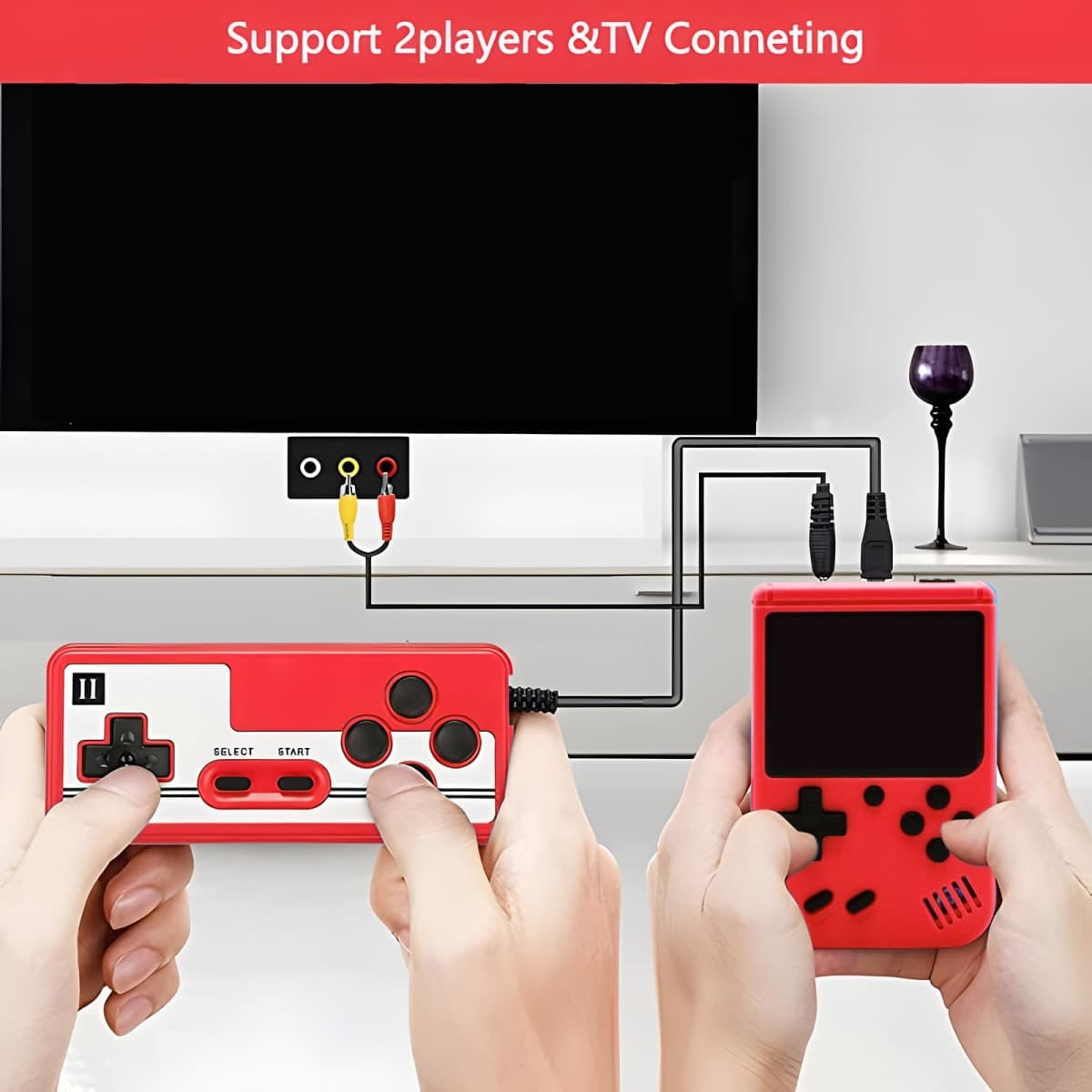 Handheld Retro Game Console Built in Classic Games, HD TV Game Stick, Plug & Play Game Console for TV with 2 Wireless Controllers thumbnail 3