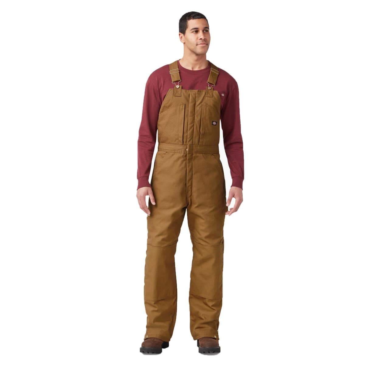 Dickies Mens Big-Tall Premium Insulated Duck Bib Overalls and Coveralls Workwear Apparel, Brown Duck, Medium Tall US