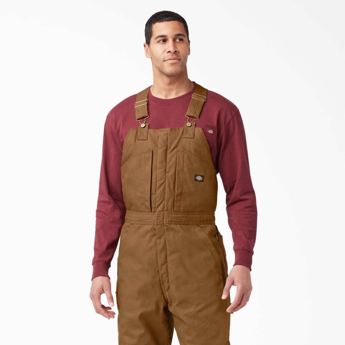 Dickies Mens Big-Tall Premium Insulated Duck Bib Overalls and Coveralls Workwear Apparel, Brown Duck, Medium Tall US thumbnail 2