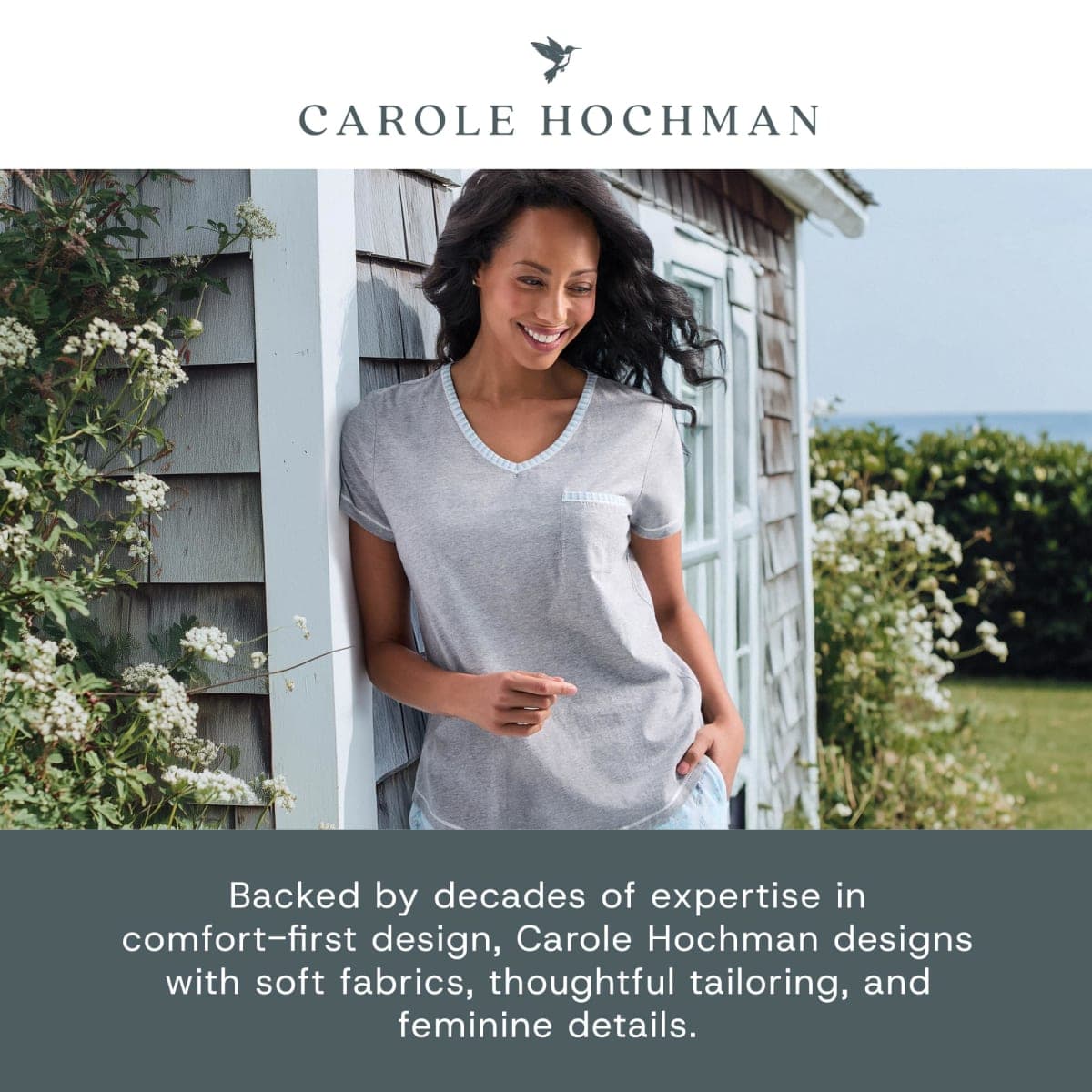 Carole Hochman 4-Piece 100% Cotton Pajamas for Women Set for Sleep & Lounge, Grey Heather, X-Large thumbnail 3