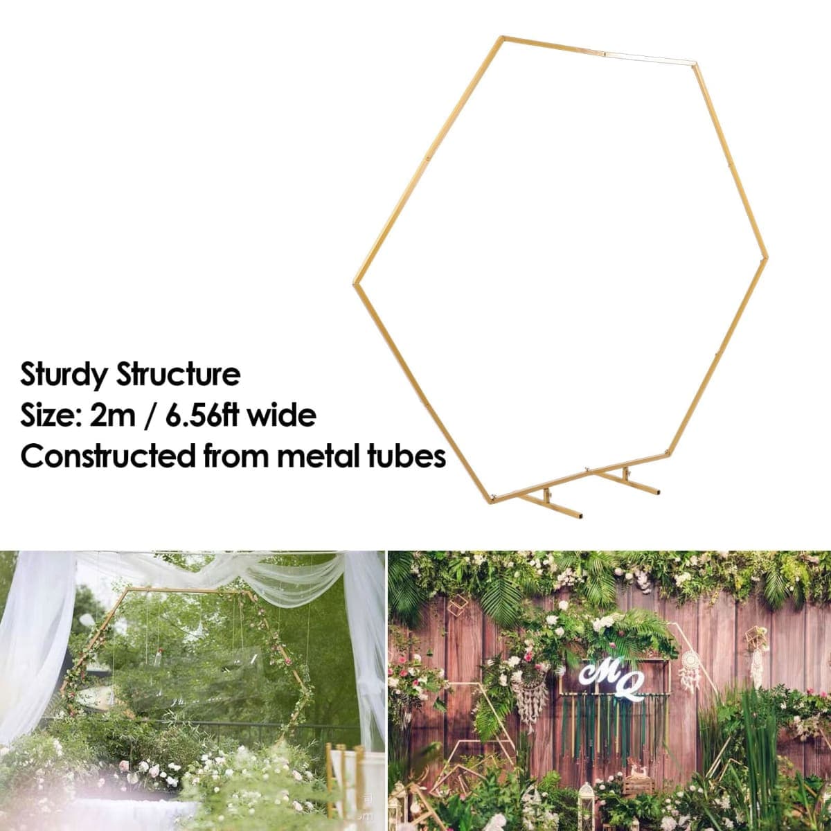 Mavaol Wedding Arch Stand 6.56ft Wide Balloon Flower Arch Backdrop Stand for Ceremony Indoor Outdoor thumbnail 3