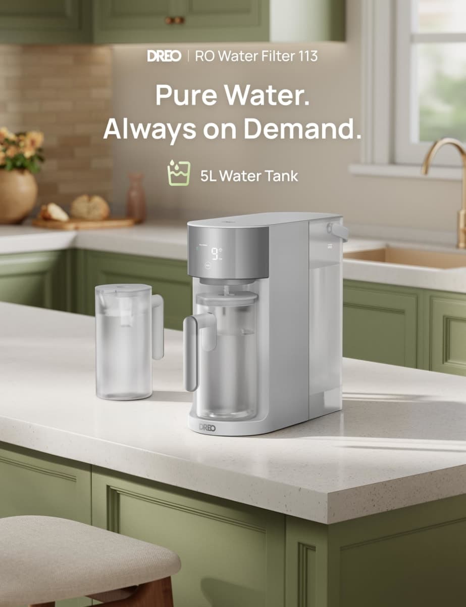 DREO Reverse Osmosis Water Filter Countertop System, RO Water Filter 113 5L thumbnail 2