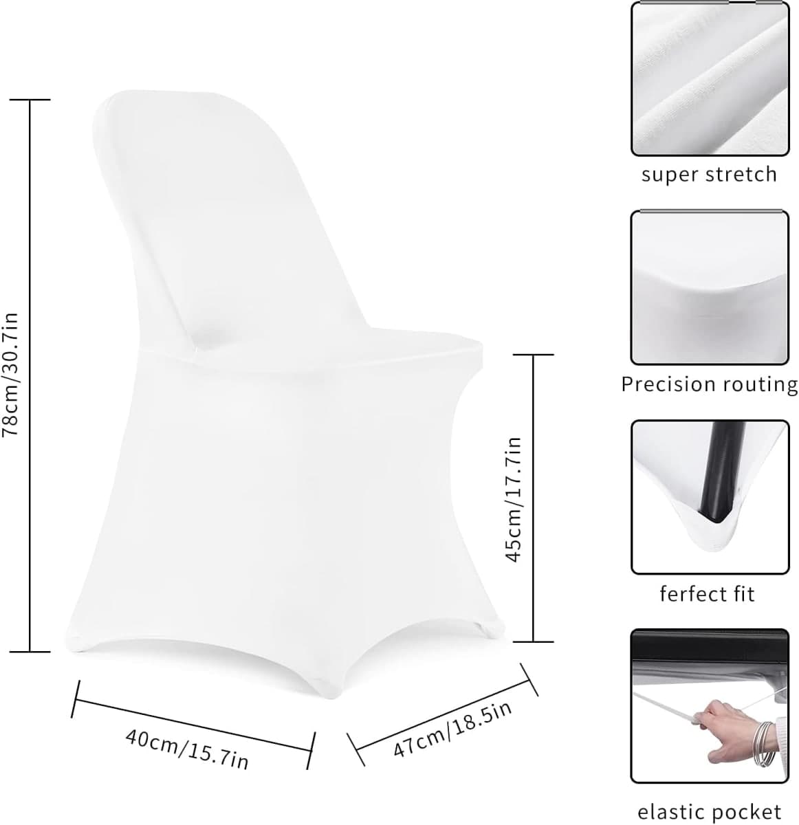 HAINARverS - 30 PCS Stretch Spandex Folding Chair Covers Universal Chair thumbnail 3