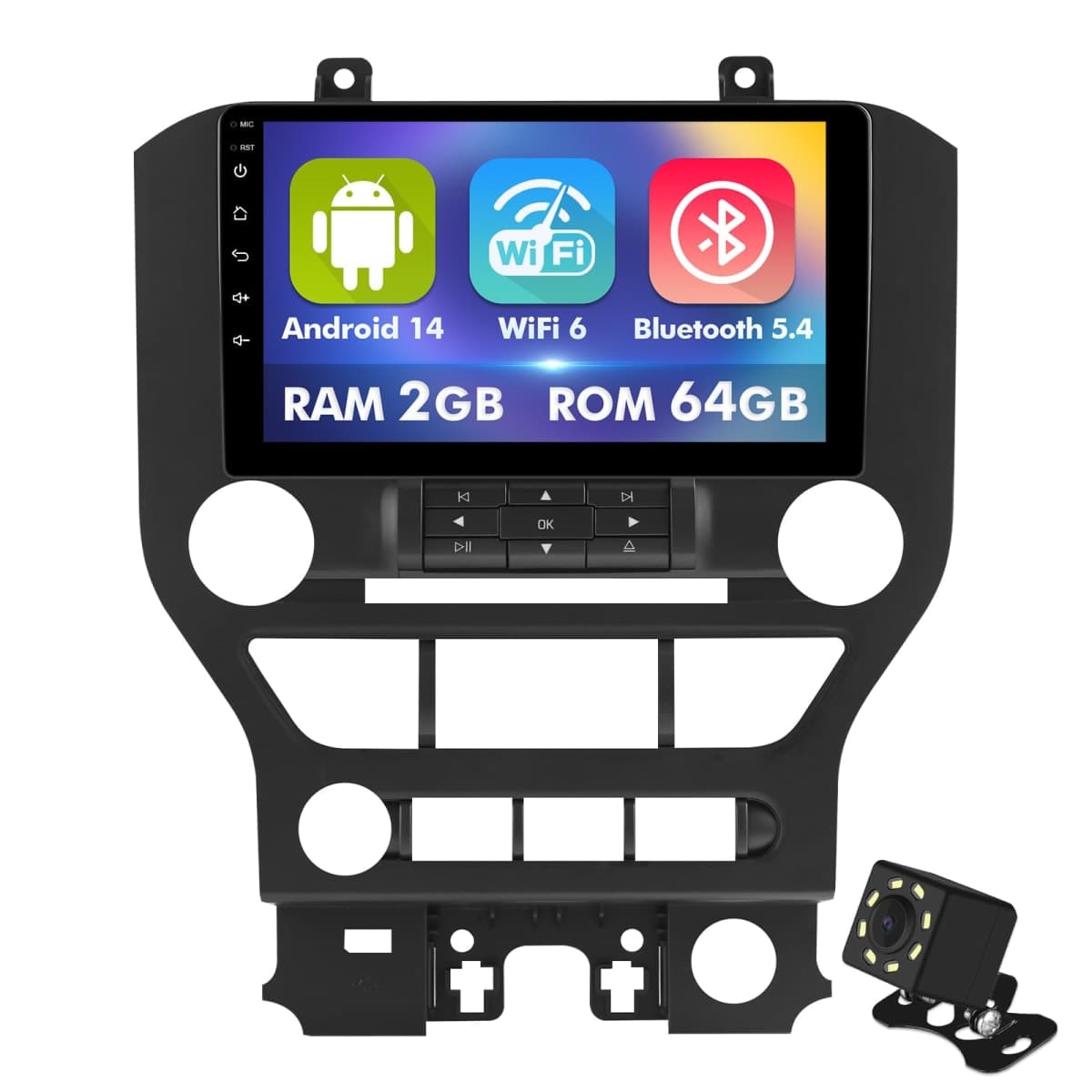 9 Inch IPS Touchscreen Android 14 Car Stereo for Ford Mustang 2015-2020...